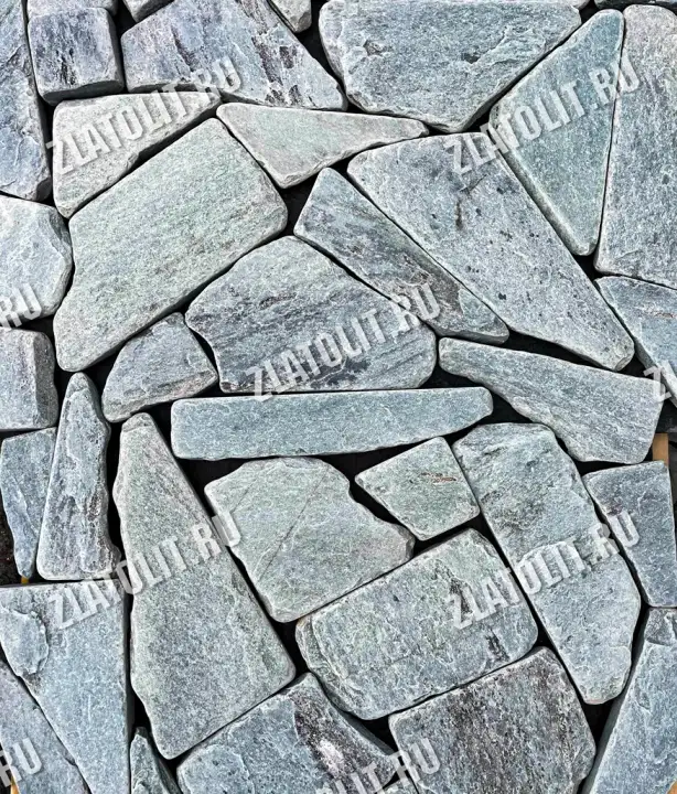 галтованный плитняк серо-зелёный златолит для мощения и облицовки в наличии от производителя